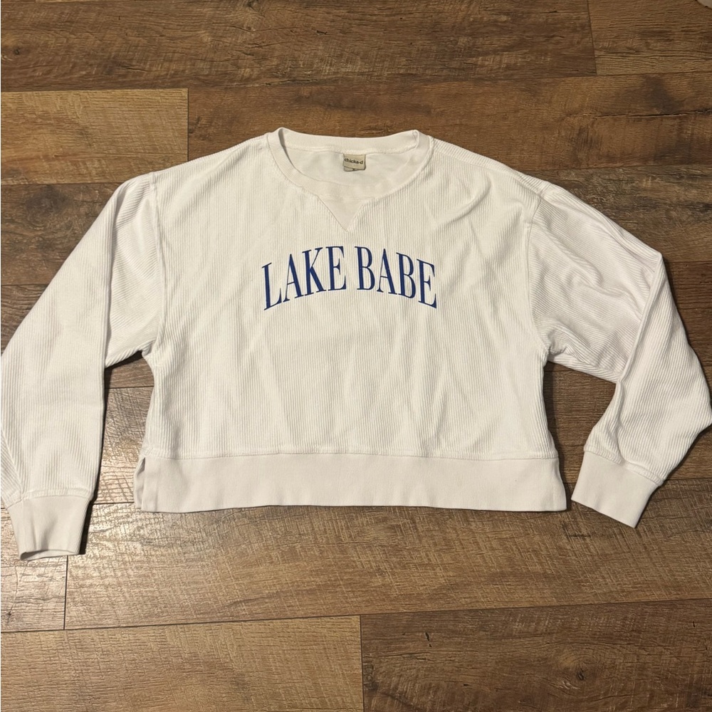 Chicka-d White 'Lake Babe' Sweatshirt